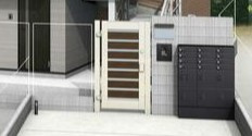 川崎市多摩区菅北浦２丁目のアパートのエントランス