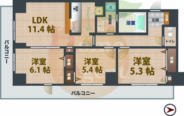 【間取り】 | ジ・アパートメント　ヒルトップ中野 | 3LDKのお部屋です。