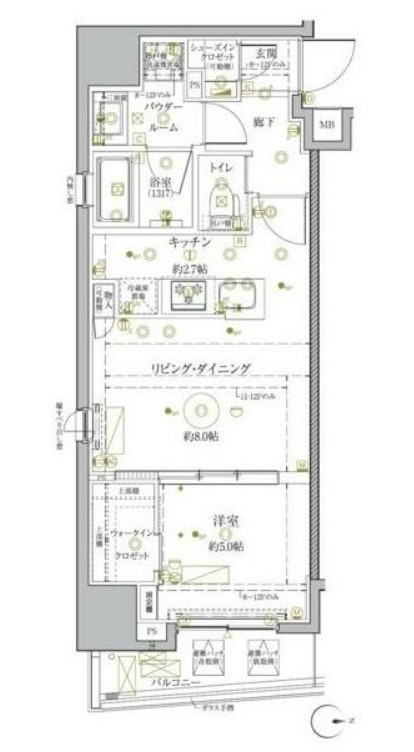 クレイシア秋葉原ラグゼスウィートの間取り