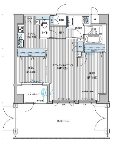 アンソレイエ飯田橋の間取り