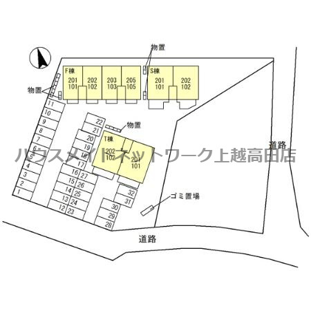 プルーリオン F棟の区画図|配置図