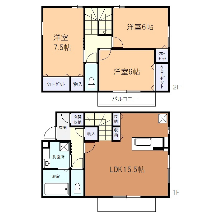 上草柳戸建の間取り