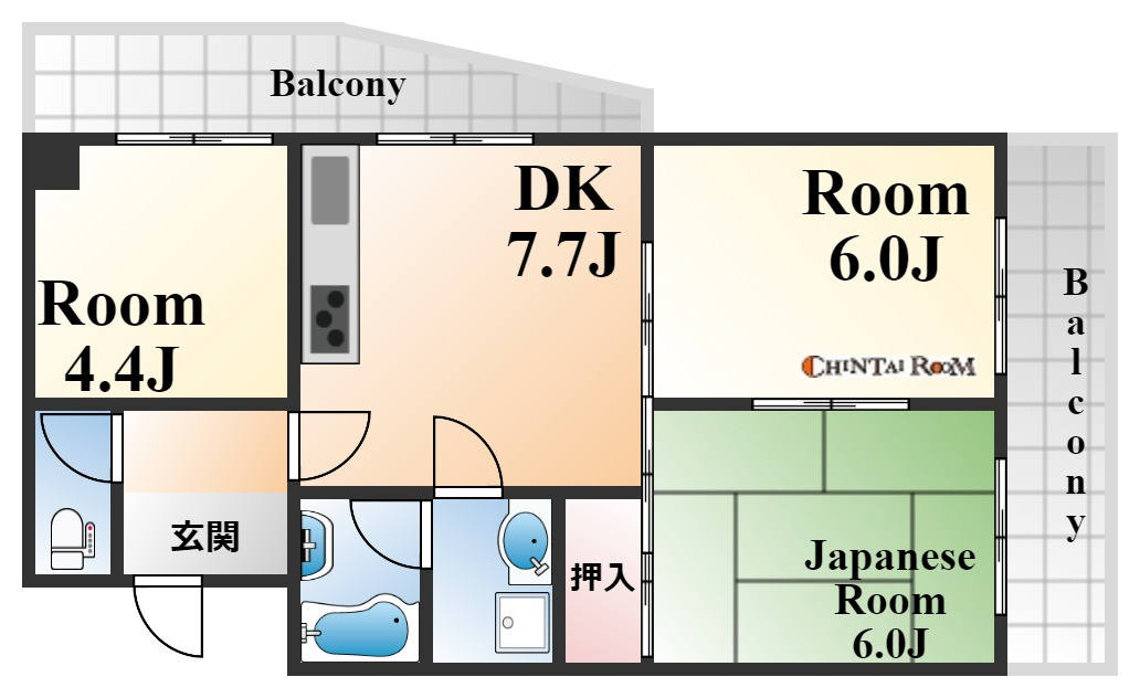 神戸市東灘区御影本町３丁目の賃貸マンションの間取り