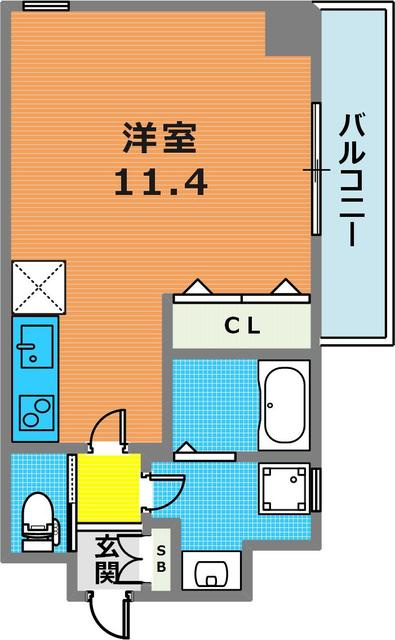 神戸市灘区青谷町３丁目の賃貸マンションの間取り