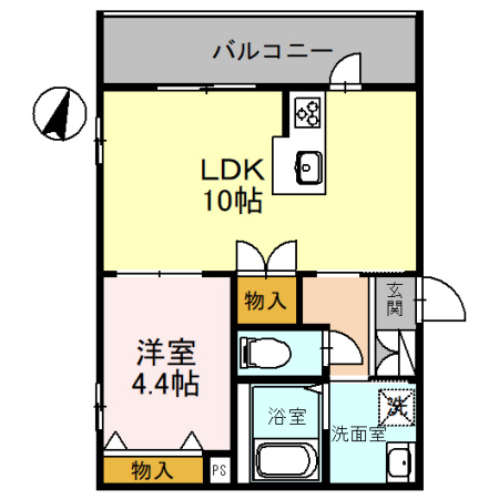 西宮市甲子園口北町の賃貸マンションの間取り