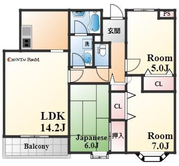 神戸市東灘区本山北町５丁目の賃貸マンションの間取り
