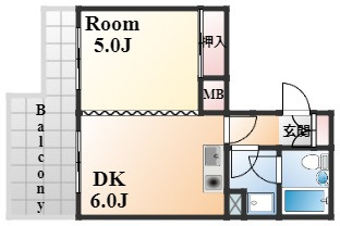 神戸市東灘区西岡本３丁目の賃貸マンションの間取り