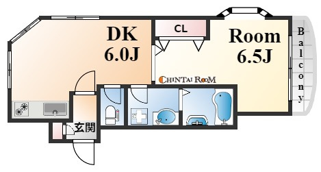 神戸市灘区鶴甲５丁目の賃貸マンションの間取り
