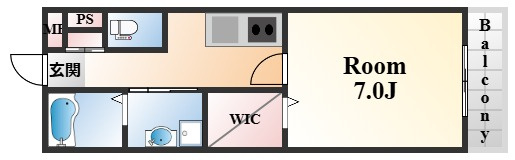 芦屋市楠町の賃貸マンションの間取り