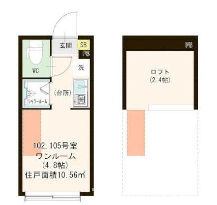 杉並区浜田山１丁目のアパートの間取り