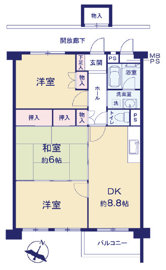 【間取り】 | 菱興青葉台第2マンションC棟