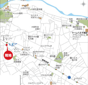 『八王子市新築戸建て』八王子市大楽寺町133-1【仲介手数料無料】　２４－１期の地図|～仲介手数料無料☆八王子ひなた不動産～八王子市大楽寺町　新築戸建て