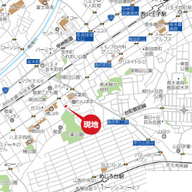 『八王子市新築戸建て』八王子市散田町5-22-4【仲介手数料無料】　２５－１期の地図|～仲介手数料無料☆八王子ひなた不動産～八王子市散田町　新築戸建て