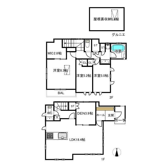 世田谷区赤堤　中古戸建の間取り