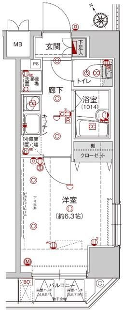 ハーモニーレジデンス駒込の間取り