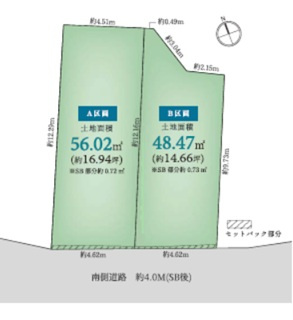 渋谷区代々木　建築条件なし売地A区画　の土地図