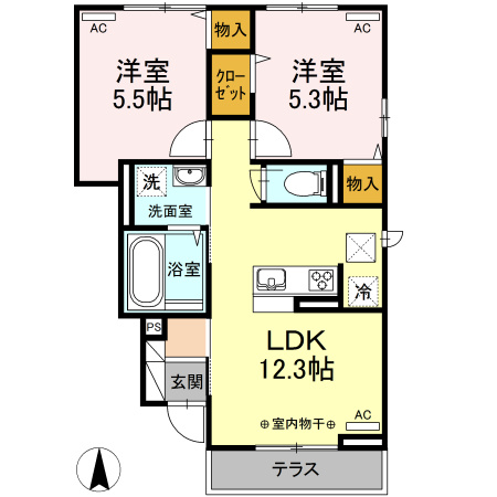 ブリッサ　B棟の間取り