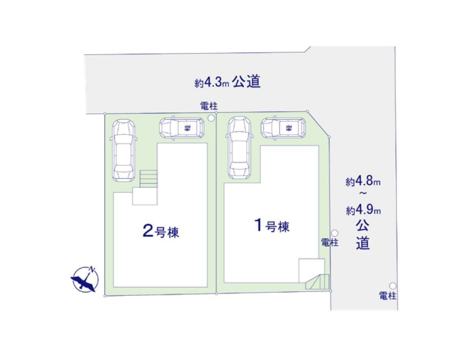福岡市南区警弥郷3丁目第4-2棟（1号棟）の区画図|配置図（1号棟）