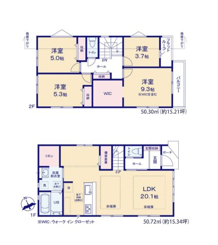 福岡市南区屋形原1丁目第3-2棟（2号棟）の間取り|全居室収納付きで便利です。