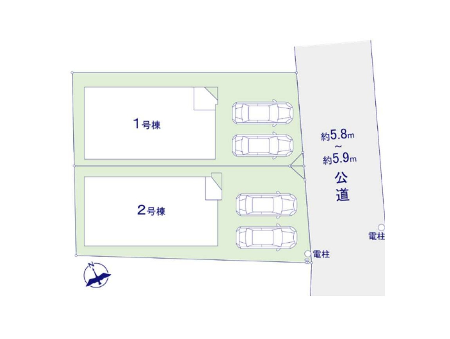 福岡市南区屋形原1丁目第3-2棟（2号棟）の区画図|配置図（2号棟）