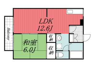 【間取り】 | ユーサンパレス　C
