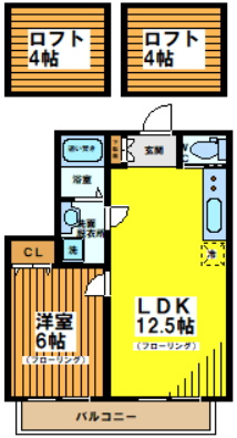 フラットハナタキの間取り