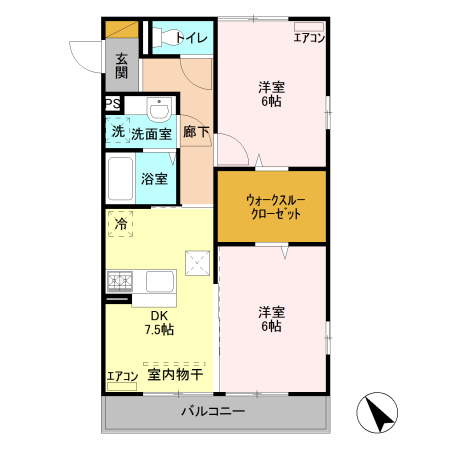オペラハウス上大島　Ａの間取り