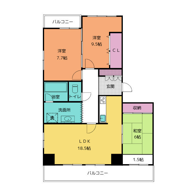三島市一番町の賃貸マンションの間取り