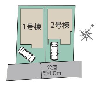 相模原市中央区上溝４丁目の新築一戸建の区画図|限定2棟の販売です！
お気軽にお問合せ下さい！