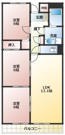 パルティール田中の間取り