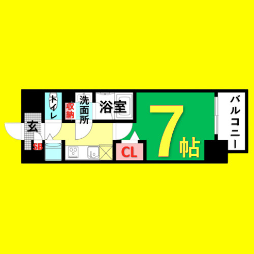 ル・シエル大秋　名古屋市賃貸　仲介手数料無料の間取り