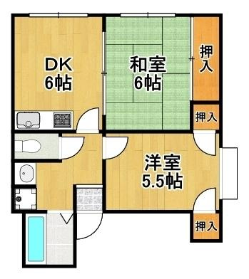 下谷ビルの間取り|★室内きれいな2DK★