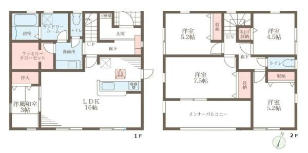 リーブルガーデン穴虫 ／新築一戸建の間取り