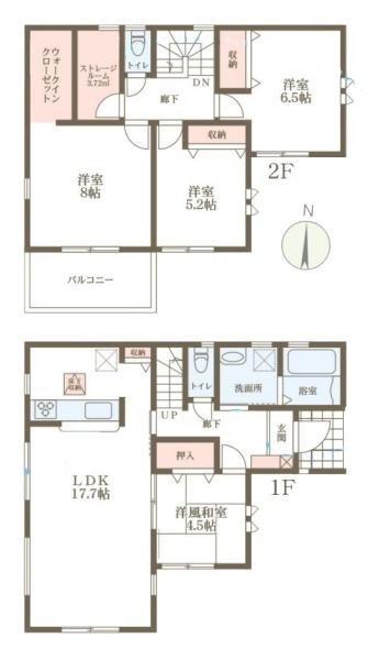 リーブルガーデン富堂町 １号棟 ／新築一戸建の間取り