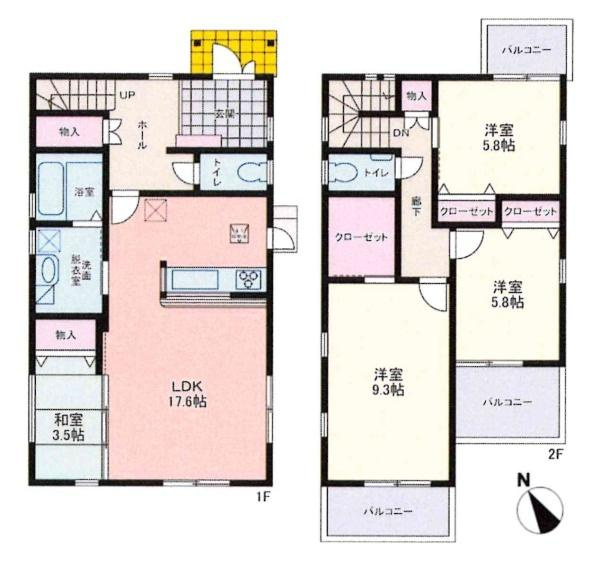 岡崎市坂左右町・中古戸建の間取り|間取り図です