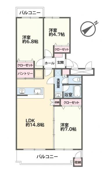 フォンテーヌ江田の間取り