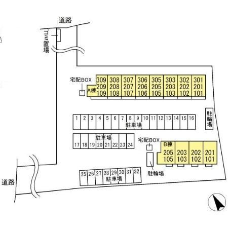 シンシア千波　Ｂの区画図