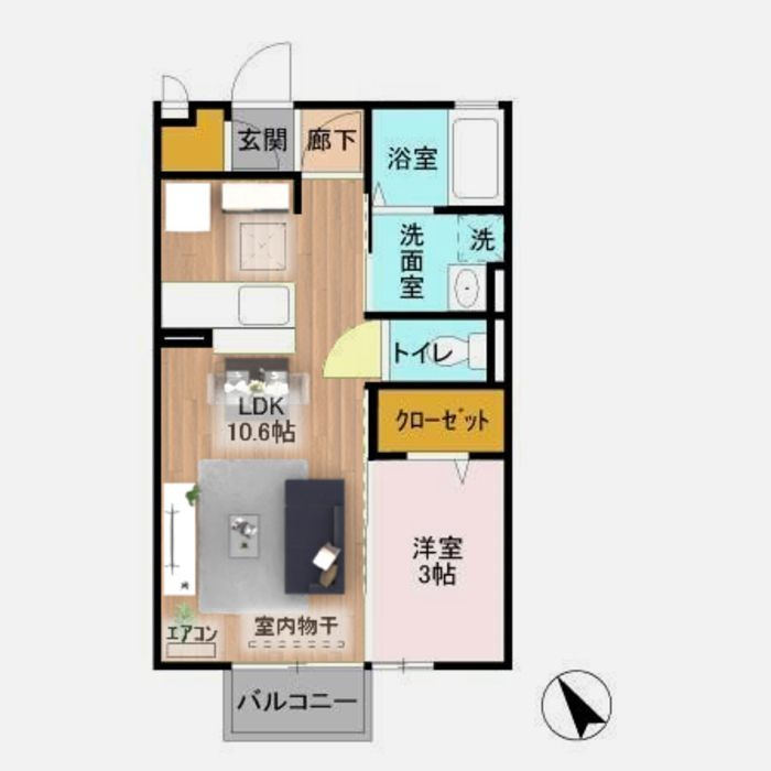 シンシア千波　Ｂの間取り