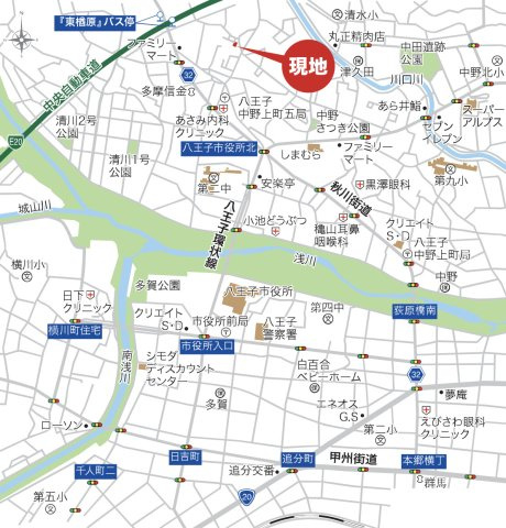 『八王子市新築戸建て』八王子市中野上町5-29-3【仲介手数料無料】　０１期の地図|～仲介手数料無料☆八王子ひなた不動産～八王子市中野上町　新築戸建て