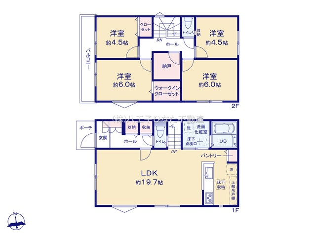 『八王子市新築戸建て』八王子市横川町890-1【仲介手数料無料】の間取り|～仲介手数料無料☆八王子ひなた不動産～八王子市横川町　新築戸建て