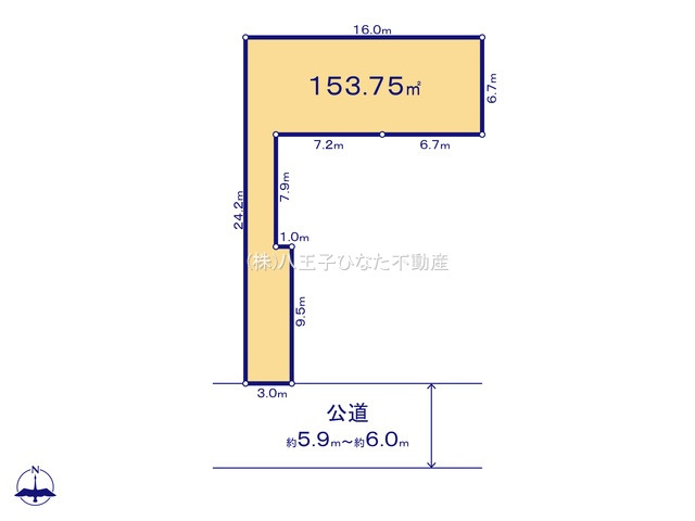 『八王子市土地』八王子市散田町5-26-8【仲介手数料無料】の土地図|～仲介手数料無料☆八王子ひなた不動産～八王子市散田町　売地