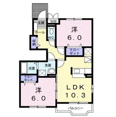 アニメート　Ａの間取り
