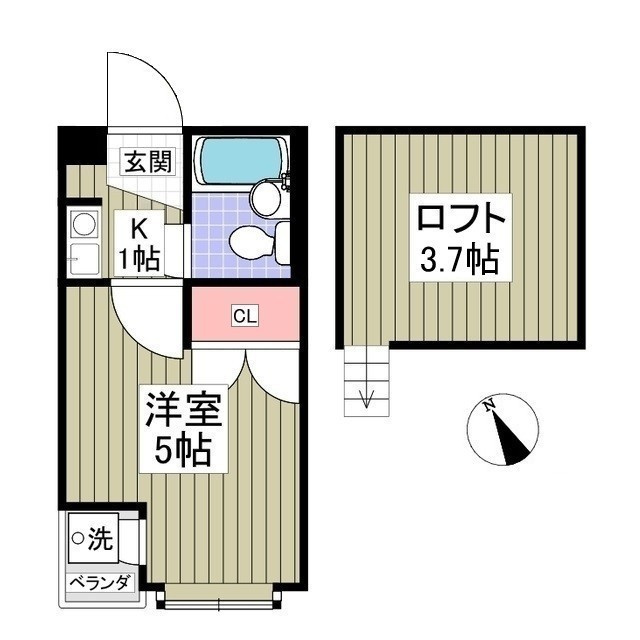 ブルーメアライ36B棟の間取り