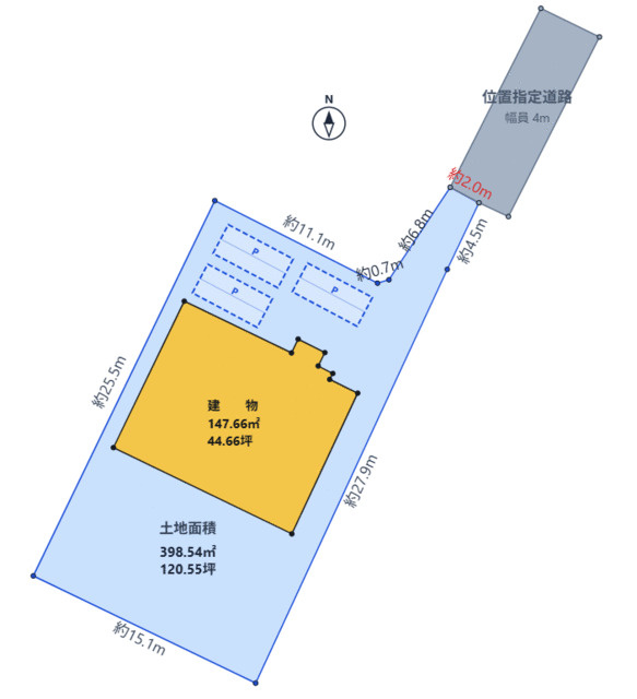 ひたちなか市大字津田の中古一戸建の区画図