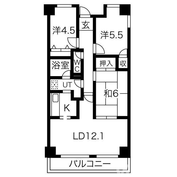 葛上マンションの間取り
