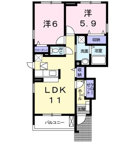 カレット　カーサの間取り