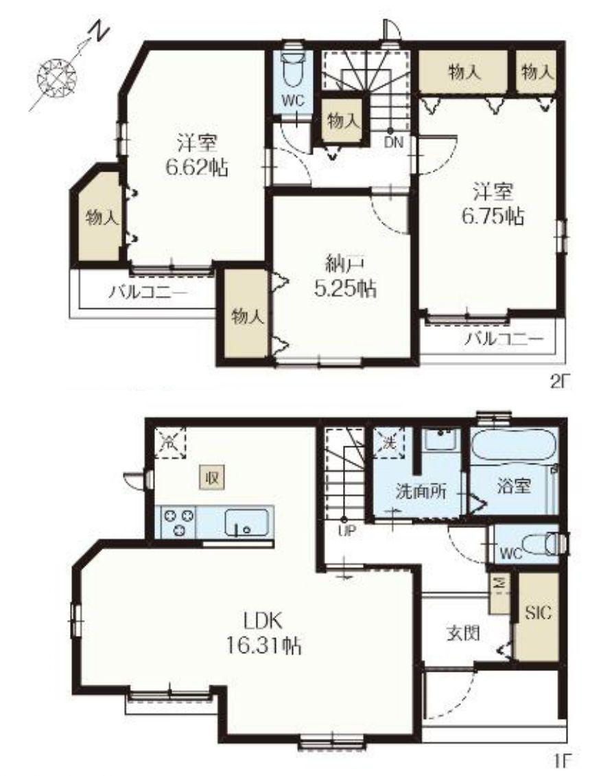 江戸川区北篠崎2丁目新築分譲住宅の間取り|A号棟間取り