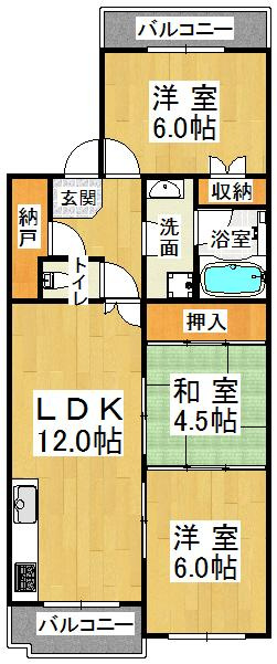 ルモンクレール枝吉の間取り|※間取りが現況と異なる場合は現況を優先します※