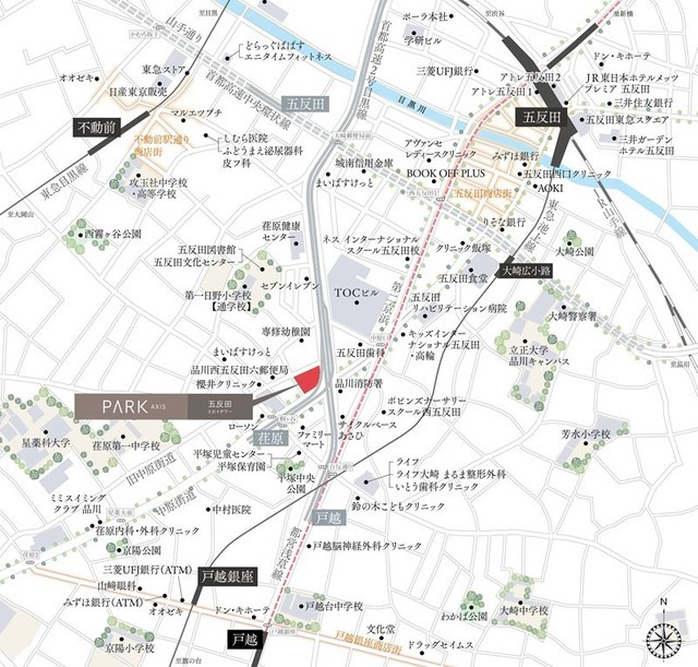 パークアクシス五反田スカイタワーの地図