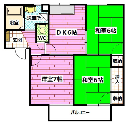フレグランス三戸　D棟の間取り